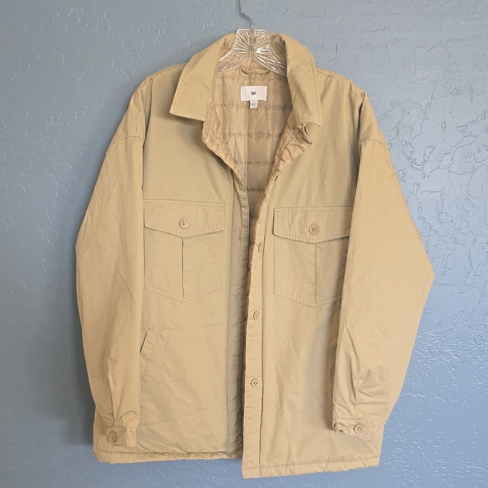 BP Quilted Men's Beige Shirt Jacket